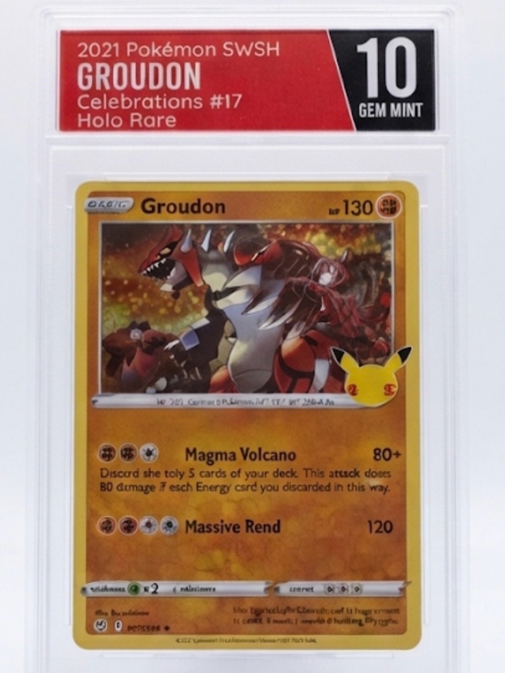 2021 Pokémon SWSH Celebrations #17 Groudon Holo Rare card